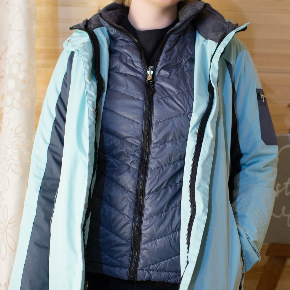 Blue and gray Free Country two in one winter coat